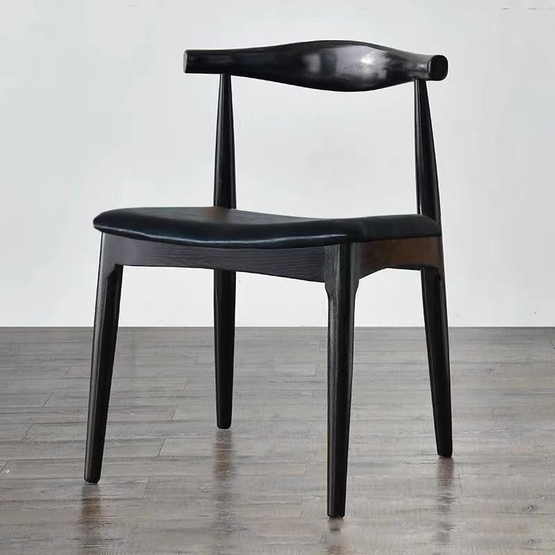 Eigentijdse zijstoel houten open achterkant eetkamerstoel voor binnen