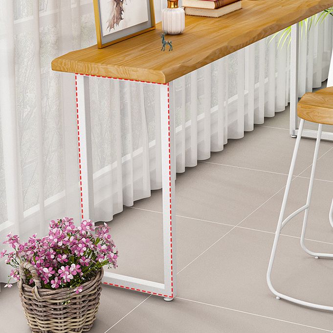 Tavolo da pranzo in pino in legno tavolo da bar moderno rettangolo con piedistallo in slitta per balcone