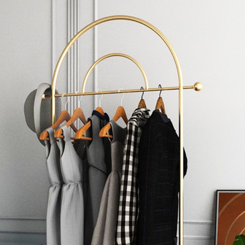 Hall Tree con ganci e cesto splendido supporto per la sala metallica in oro