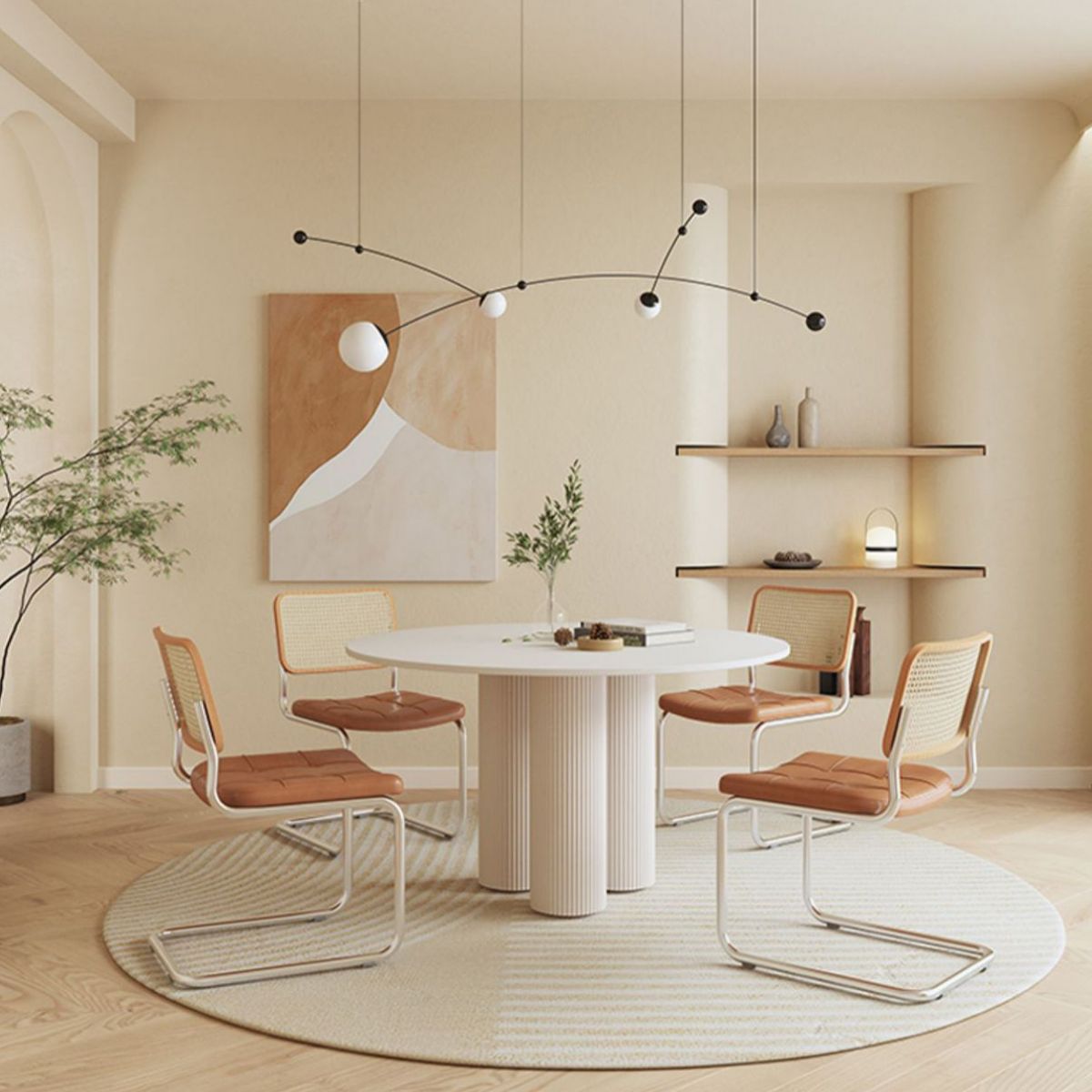 Round Stone Dining Table Contemporary Dining Table for Dining Room