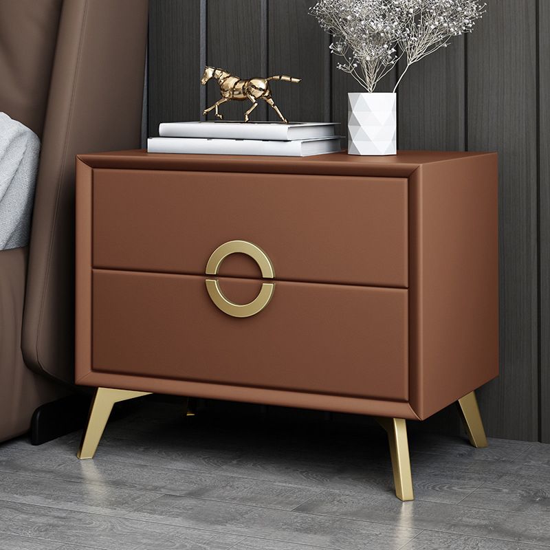 Abitacolo in legno massiccio in legno da 18,5 pollici comodini da tavolo con 2 cassetti