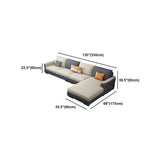 Faux Leather Square Arm Sofa Glam Grey and Beige Sofa Chaise Clearhalo 'furn' 'furn_sectionals' 'Furniture' 'Living Room Furniture' 'Sectionals' 1200x1200_923be5b6-cc8d-45a0-a83e-341bb38c6967