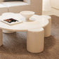 Table basse moderne de forme libre, table basse simple blanche avec 4 pieds
