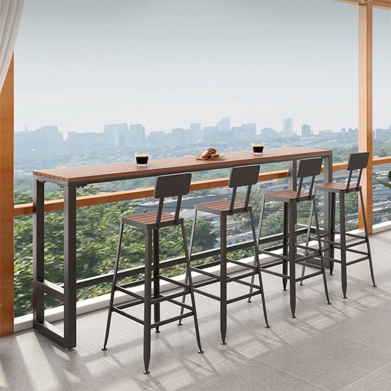Wood Bar Dining Table Traditional Luxury Rectangle Bar Table with Trestle Base Clearhalo 'Bar Furniture' 'Bar Tables' 'bar_tables' 'furn' 'furn_bar_tables' 'Furniture' 'furniture_bar_tables' 'Kitchen & Dining Furniture' 1200x1200_923c7819-8b8f-4d90-8e40-e97d0785664c