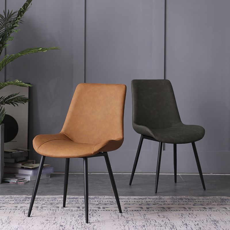 PU Leather Dining Chairs Industrial Style Arm Solid Back Dining Side Chairs Clearhalo 'Dining Chairs' 'Dining Tables & Seating' 'dining_chair' 'furn' 'furn_dining_chair' 'Furniture' 'Kitchen & Dining Furniture' 1200x1200_923d3f4f-3c41-41cc-a484-771bfa56db89