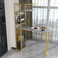 Modern Iron Bistro Table Stone Top Rectangle Indoor Bar Dining Table with Wine Rack Clearhalo 'Bar Furniture' 'Bar Tables' 'bar_tables' 'furn' 'furn_bar_tables' 'Furniture' 'furniture_bar_tables' 'Kitchen & Dining Furniture' 1200x1200_923dbb27-61d9-499b-8e0b-50c86226f72a