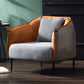 Modern Pillow Back Chair 4 Legs Upholstered Sloped Arms Chair