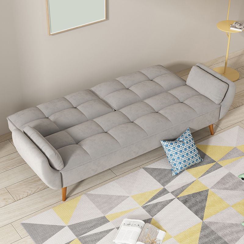 Contemporary Faux Leather and Velvet Reclining Convertible Settee Couch Clearhalo 'furn' 'furn_sofas' 'Furniture' 'Living Room Furniture' 'Sofa' 'sofas' 1200x1200_9240f51e-5089-4e55-bfaa-ded73eaa85aa