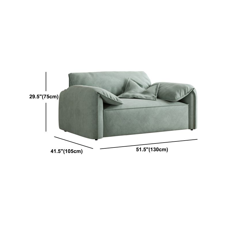 Stationary Living Room Pillow Top Arm Standard Cushions Green Sofa