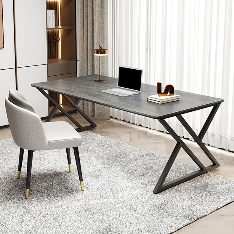 Contemporary Gaming Desk Rectangular Office Desk with Metal Legs Clearhalo 'furn' 'furn_office_desk' 'Furniture' 'Office Desks' 'Office Furniture' 'office_desk' 1200x1200_92443cf4-a755-4d52-8018-20ea443b5f7c
