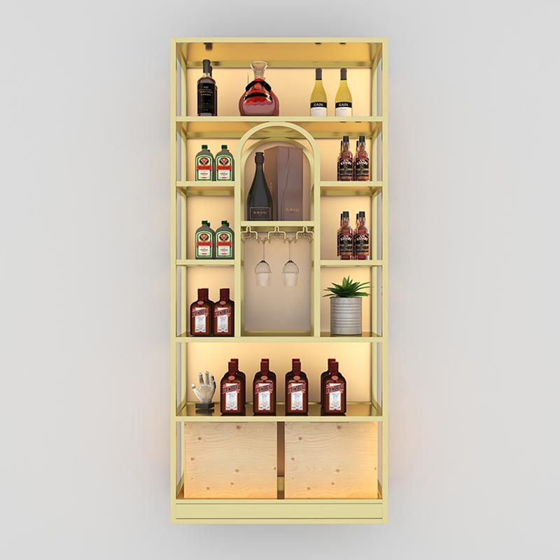 Freestanding Luxury Wine Jail Metal with Shelf Wine Rack Kit 11.8"Wide Clearhalo 'furn' 'furn_wine_racks' 'Furniture' 'Kitchen & Dining Furniture' 'Wine Racks' 'wine_racks' 1200x1200_92479854-3dca-45b8-8d7c-c785cf936bb6