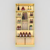 Freestanding Luxury Wine Jail Metal with Shelf Wine Rack Kit 11.8"Wide Clearhalo 'furn' 'furn_wine_racks' 'Furniture' 'Kitchen & Dining Furniture' 'Wine Racks' 'wine_racks' 1200x1200_92479854-3dca-45b8-8d7c-c785cf936bb6