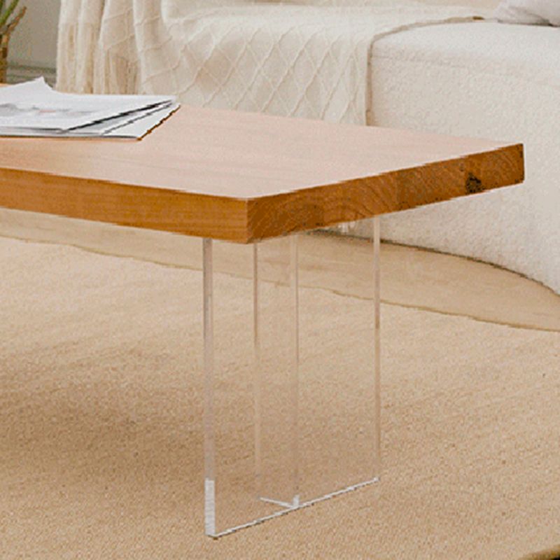 Solid Wood Coffee Table Double Pedestal Base Coffee or End Table, 19.68" Wide Clearhalo 'Coffee & Accent Tables' 'Coffee Tables' 'coffee_tables' 'furn' 'furn_coffee_tables' 'Furniture' 'Living Room Furniture' 1200x1200_924807bc-91fd-4c45-9180-218648ab2735