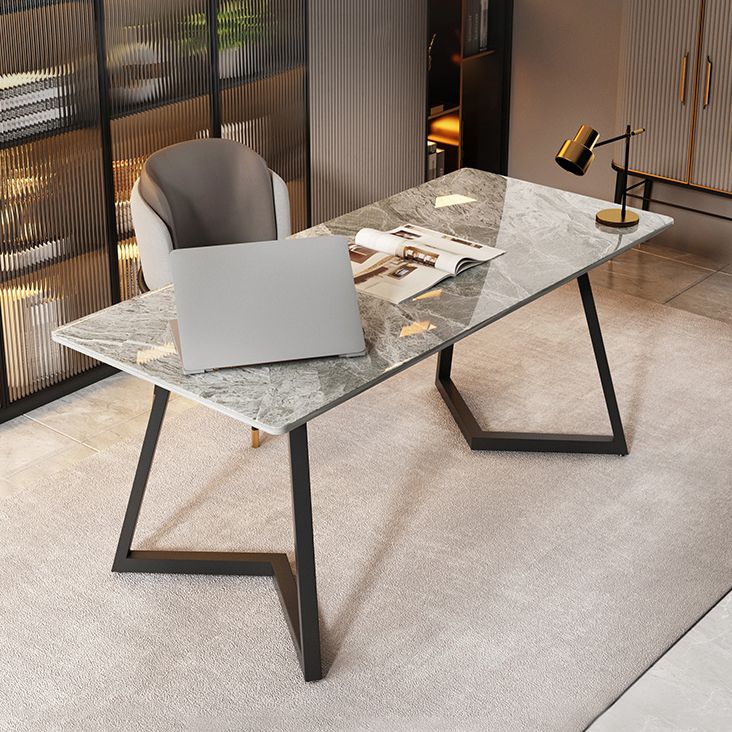 Double Pedestal Dining Table Industrial Style Stone Dining Room Collection for Indoor Clearhalo ' dining_table' 'Dining Tables & Seating' 'Dining Tables' 'furn' 'furn_dining_table' 'Furniture' 'furniture_dining_table' 'Kitchen & Dining Furniture' 'kitchen&dining_furn' 'kitchen' 'kitchen_dining_table' 1200x1200_9248659c-2dc7-4b7a-8ef4-ae73a9c5a48c