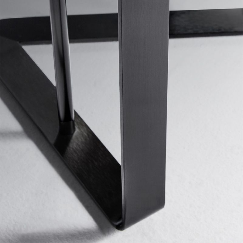 Tavolo laterale in ardesia rotondo della metà del secolo tavolo da piedistallo lussuoso