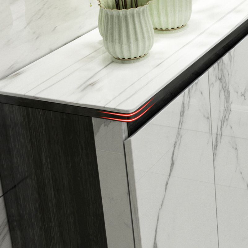 Armoires Glam Dining Buffet Portes en verre de 2 titres Buffet du buffet