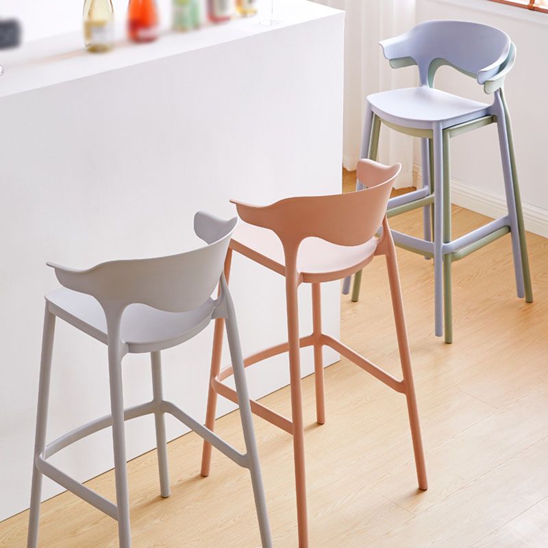 Nordic Plastic Low Back Barstool Stackable Indoor Tall Stool with Saddle Seat Clearhalo 'Bar Furniture' 'Bar Stools' 'bar_stools' 'furn' 'furn_bar_stools' 'furniture_bar_stools' 'Kitchen & Dining Furniture' 'kitchen&dining_furn' 'kitchen' 'kitchen_furn' Furniture' 1200x1200_924a700f-1cac-4bc8-b4b8-e436b02bd66a