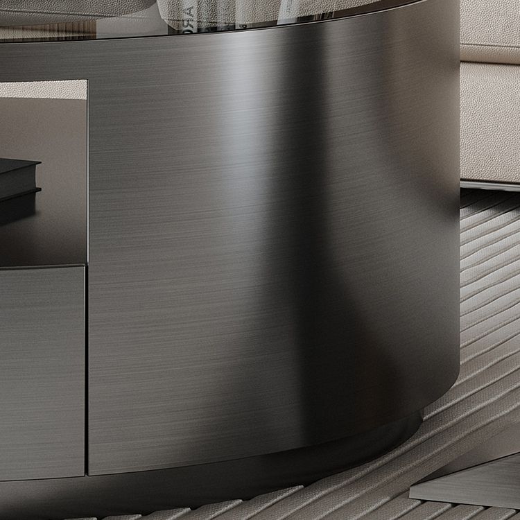 Contemporary Round Glass Coffee Table Set 1-Drawer 2 Piece Bunching Tables Clearhalo 'Coffee & Accent Tables' 'Coffee Tables' 'coffee_tables' 'furn' 'furn_coffee_tables' 'Furniture' 'Living Room Furniture' 1200x1200_924b052a-6f90-4195-8697-df6ea5e68647