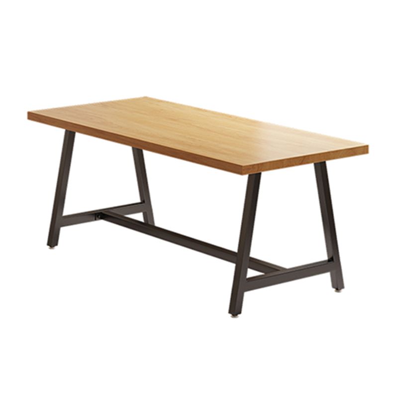 産業長方形のダイニングテーブルセット1/2/3/5メタルベースのキッチン家具セット付き