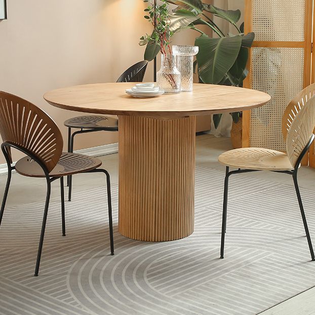 Pine Solid Wood Pedestal Dinette Table Simplicity Dining Table Round for Home Clearhalo ' dining_table' 'Dining Tables & Seating' 'Dining Tables' 'furn' 'furn_dining_table' 'Furniture' 'furniture_dining_table' 'Kitchen & Dining Furniture' 'kitchen&dining_furn' 'kitchen' 'kitchen_dining_table' 1200x1200_924c2225-36aa-44c0-9187-c4b2563bd010