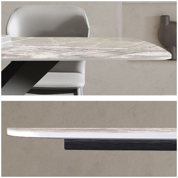 Rectangle Traditional Luxury Dining Table Sintered Stone Table with Black Pedestal Base Clearhalo ' dining_table' 'Dining Tables & Seating' 'Dining Tables' 'furn' 'furn_dining_table' 'Furniture' 'furniture_dining_table' 'Kitchen & Dining Furniture' 'kitchen&dining_furn' 'kitchen' 'kitchen_dining_table' 1200x1200_924ce0f6-aef8-41c2-bfe5-a89617770139