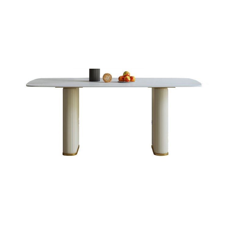 1/4/6/7/9-delige rechthoekige eetset Eettafel met gesinterd stenen blad en leren stoelen