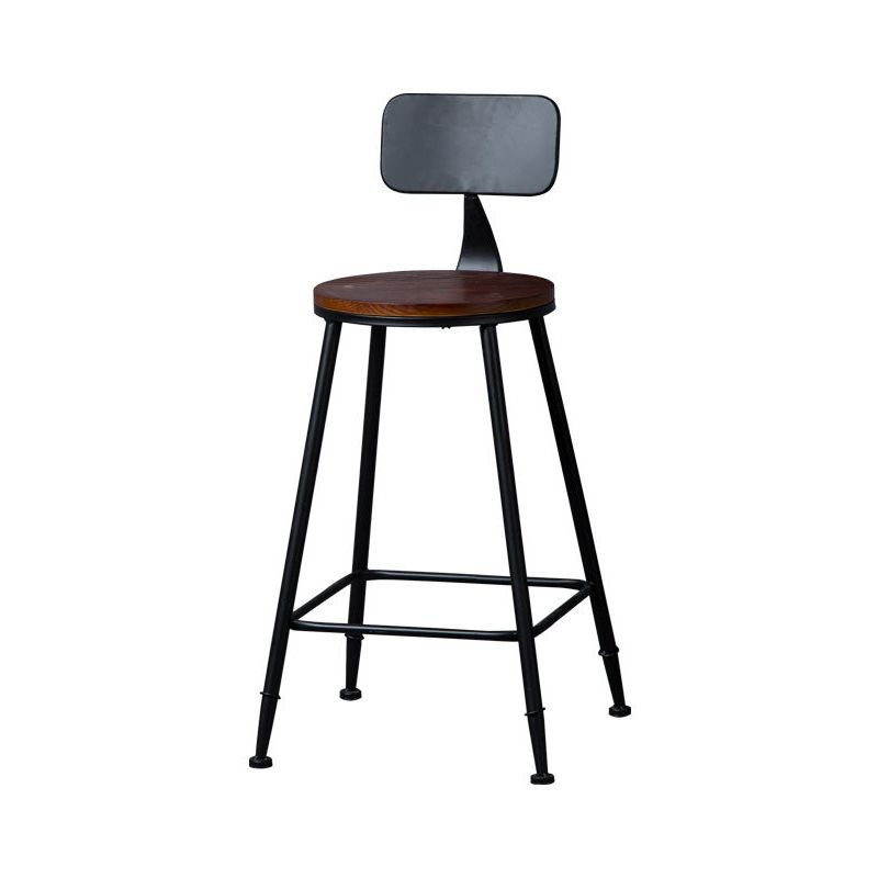 Indoor Industrial Style Wood Top Barstool Metal 4 Legs Bar Stool with Pedal Clearhalo 'Bar Furniture' 'Bar Stools' 'bar_stools' 'furn' 'furn_bar_stools' 'Furniture' 'Kitchen & Dining Furniture' 1200x1200_925063cb-366a-40be-98f6-cfe1dc60a00d