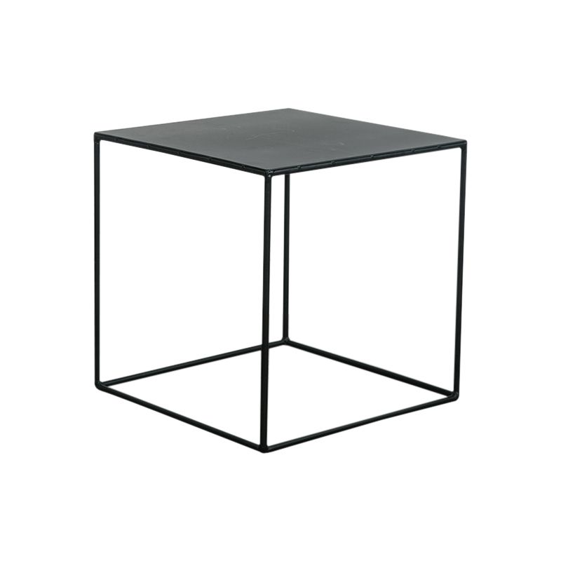 Mesa de metal de la mesa de esquina negra de mediados del siglo