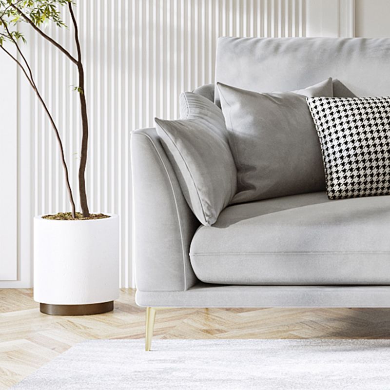 with Pillows Contemporary Sloped Arm Standard Settee Couch in Grey Clearhalo 'furn' 'furn_sofas' 'Furniture' 'Living Room Furniture' 'Sofa' 'sofas' 1200x1200_92513774-8951-4089-95f5-f412d5e260df