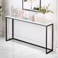 Scratch Resistant Marble Top Console Table with Black Steel Trestle Base Clearhalo 'Console Tables' 'console_tables' 'Entry & Mudroom Furniture' 'furn' 'furn_console_tables' 'Furniture' 1200x1200_9251514b-dee1-4bc7-982c-dec7d8ebba29