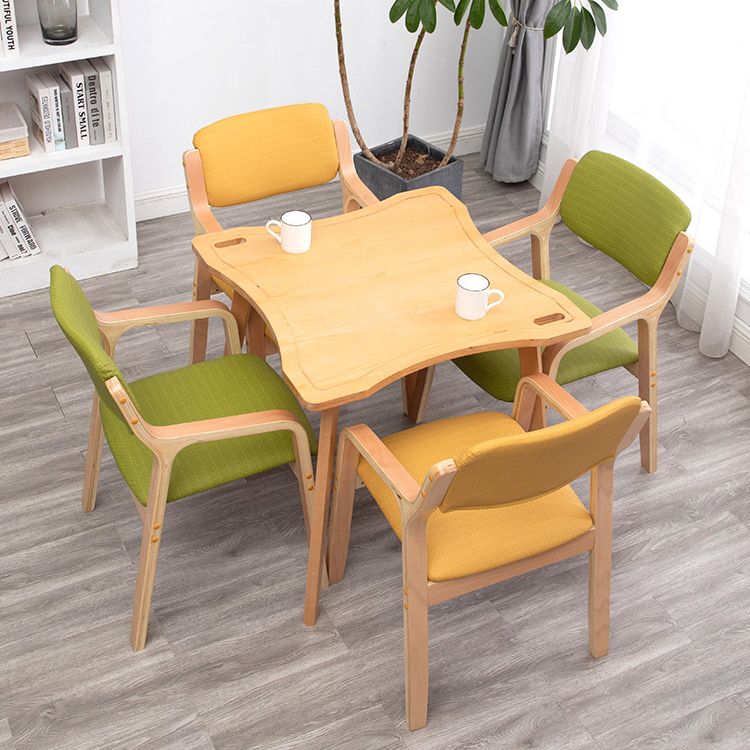 Scandinavian Home Arm Chair Wood Open Back Upholstered Dining Room Chair Clearhalo ' kitchen&dining_furn' 'Dining Chairs' 'Dining Tables & Seating' 'dining_chair' 'furn' 'furn_dining_chair' 'Furniture' 'furniture_dining_chair' 'Kitchen & Dining Furniture' 'kitchen' 1200x1200_92518341-0988-4d84-a288-451a7537bfea