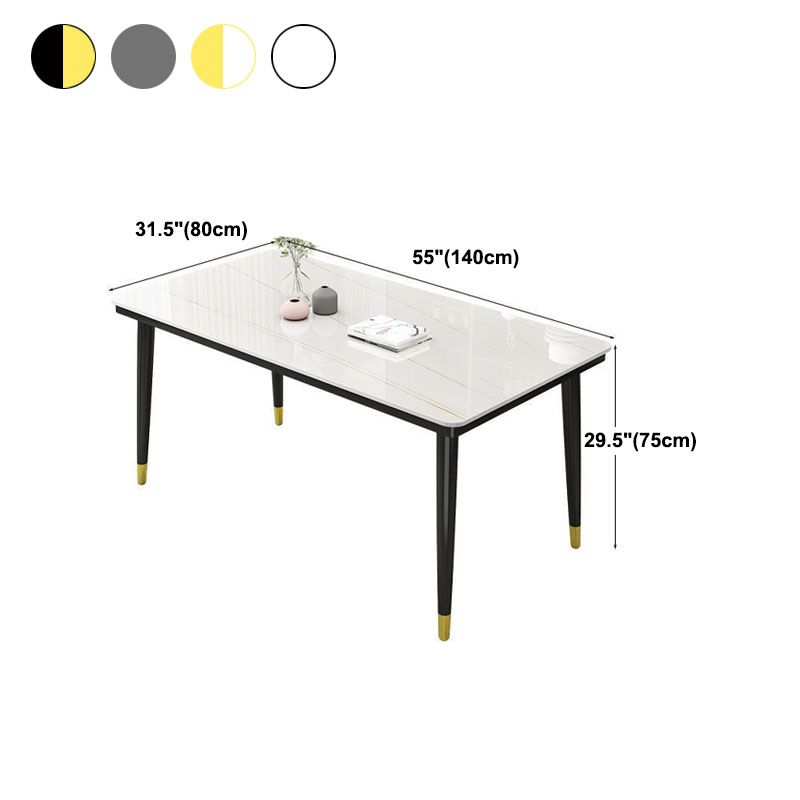 Modern White Marble Counter Table Rectangle Dining Table for Kitchen Clearhalo 'Dining Tables & Seating' 'Dining Tables' 'dining_table' 'furn' 'furn_dining_table' 'Furniture' 'Kitchen & Dining Furniture' 1200x1200_9253679c-a193-4f2a-b7a8-129b17fb23cd