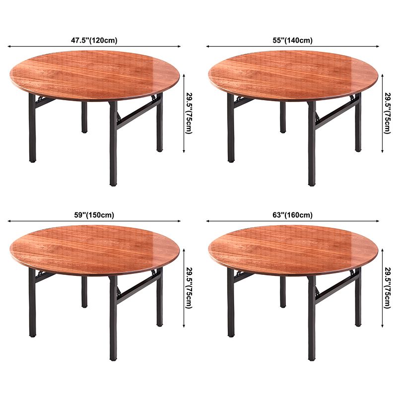 Simplicity Home Solid Wood Dining Table Round Shape Dining Table with Metallic Base Clearhalo ' dining_table' 'Dining Tables & Seating' 'Dining Tables' 'furn' 'furn_dining_table' 'Furniture' 'furniture_dining_table' 'Kitchen & Dining Furniture' 'kitchen&dining_furn' 'kitchen' 'kitchen_dining_table' 1200x1200_925396d0-e790-4f85-8012-73d7da9d8b09