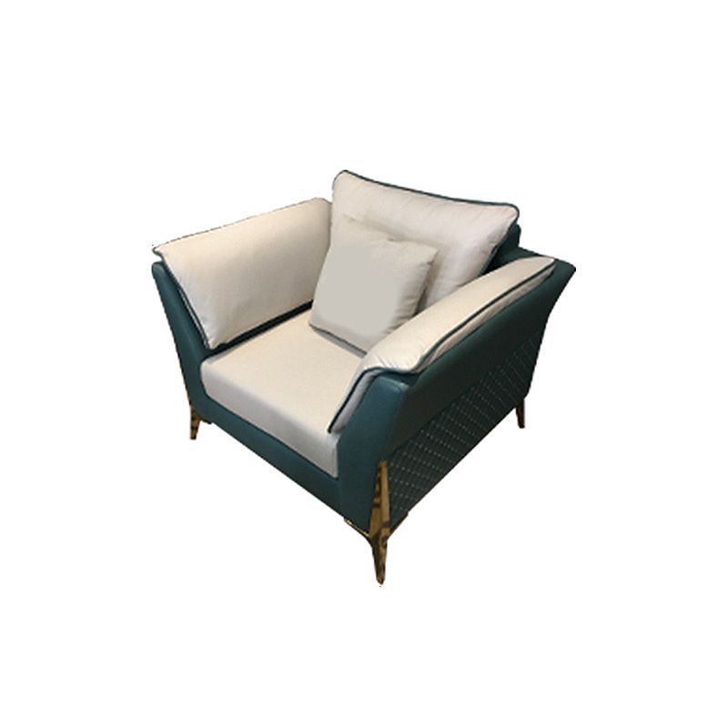 Blue and Cream Faux Leather Sectional Waterproof Sofa with Removable Cushions Clearhalo 'furn' 'furn_sectionals' 'Furniture' 'furniture_sectionals' 'Living Room Furniture' 'Sectionals' 1200x1200_92545225-ce14-47c5-b5aa-db24d0ac1359