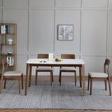 Rectangle 4 Legs Mid-Century Table White Fixed Table of Sintered Stone Clearhalo ' dining_table' 'Dining Tables & Seating' 'Dining Tables' 'furn' 'furn_dining_table' 'Furniture' 'furniture_dining_table' 'Kitchen & Dining Furniture' 'kitchen&dining_furn' 'kitchen' 'kitchen_dining_table' 1200x1200_92555589-f588-45f6-b3c7-592719d0d62c
