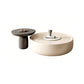 Contemporary Coffee Table Round Drum Wooden Coffee Cocktail Table