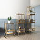 Metal Gold and Black Bookshelf Closed Back Book Shelf Shelves Included