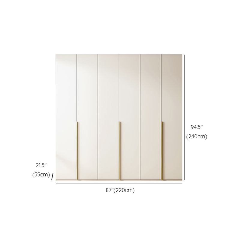 Modern Artificial Wood Wardrobe Freestanding Wardrobe in White Clearhalo 'Armoires & Wardrobes' 'armoires_wardrobes' 'Bedroom Furniture' 'furn' 'furn_armoires_wardrobes' 'Furniture' 1200x1200_925990fd-eaea-49ce-8922-d9d5c9526bb5