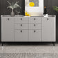 Modern Gray Sideboard Table with Drawers Wood and Stone Buffet Server Clearhalo 'buffet_sideboard' 'Buffets & Sideboards' 'furn' 'furn_buffet_sideboard' 'Furniture' 'Kitchen & Dining Furniture' 1200x1200_925b3c37-29e6-4adf-a88c-f8d92aa9d8c2