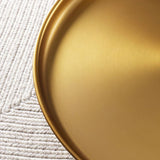 Mid-Century Modern Coffee Table Metal Tray Top Round Single Coffee Table