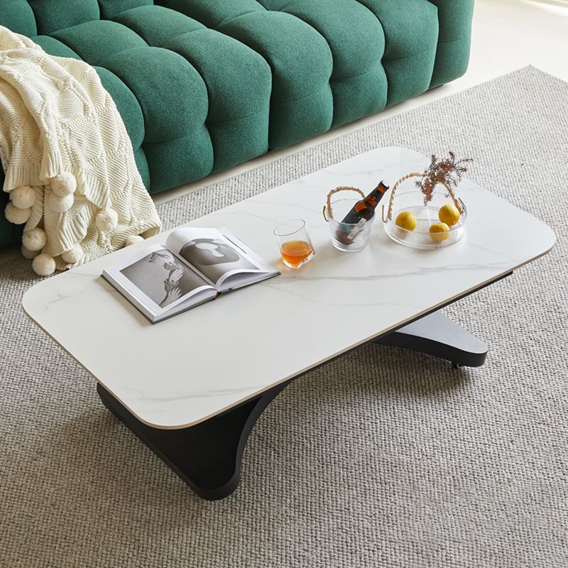 17.7"H Modern Adjustable Metal Cross Base Slate Square Coffee Table on Wheels Clearhalo 'Coffee & Accent Tables' 'Coffee Tables' 'coffee_tables' 'furn' 'furn_coffee_tables' 'Furniture' 'Living Room Furniture' 1200x1200_925c25c8-edb2-4cce-b3d3-bf9d30c2a042