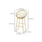 Rectangle Bar Table Set 1/7/9 Pcs Glam Bar Table and Stools with Metal Frame
