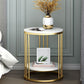 Faux Marble Accent Table Nightstand 21.65" Tall Glam Bedside Cabinet with 2 Shelves Clearhalo 'Bedroom Furniture' 'furn' 'furn_night_stand' 'Furniture' 'night_stand' 'Nightstands' 1200x1200_925e6aea-cc55-42a5-b54f-0092a487af0f