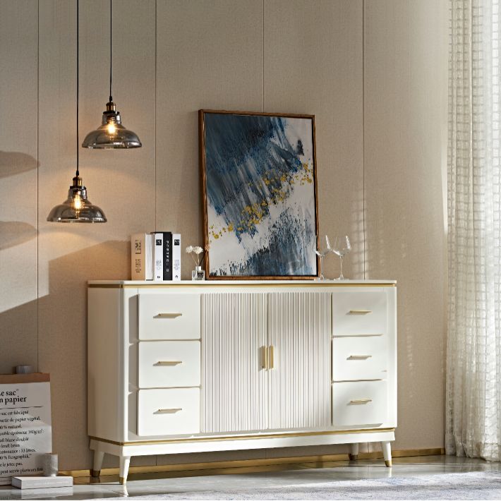 Sideboard in stile glam Sideboard da pranzo in legno con porte per soggiorno