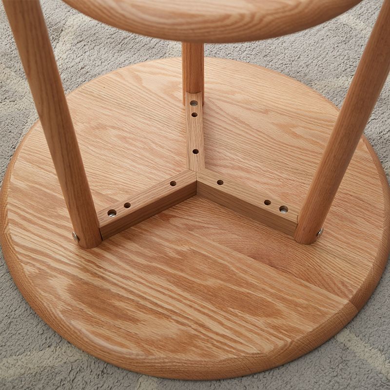 23.6"/27.5" Tall 3 Legs End Table Wood White/Natural/brown Round Side Table with Shelf Clearhalo 'Coffee & Accent Tables' 'End & Side Tables' 'end_side_table' 'Furniture' 'furniture_end_side_table' 'Living Room Furniture' 1200x1200_9260155e-a45c-40b6-ad85-b81aa2a79b0c