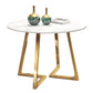 Glam Style Stone Table for Restaurant Round Table with Gold Pedestal Clearhalo 'Dining Tables & Seating' 'Dining Tables' 'dining_table' 'furn' 'furn_dining_table' 'Furniture' 'Kitchen & Dining Furniture' 1200x1200_9260b92a-858f-4771-890e-578d1fd2a202