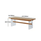 Rectangular Solid Wood Dining Table Modern Brown Furniture with Trestle Base for Home