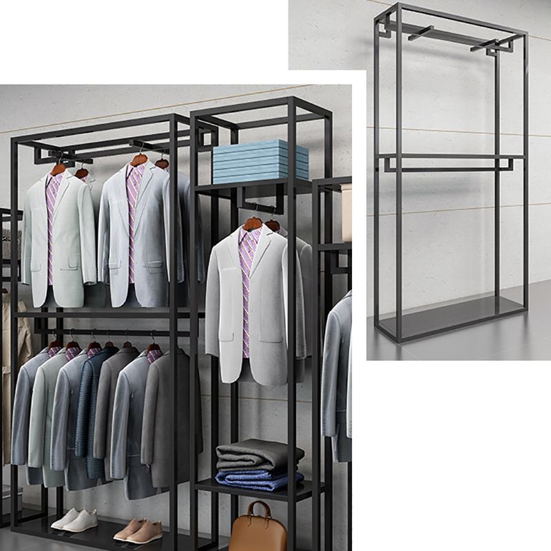 Rack de couche en fer de manteau de style industriel avec étagères de rangement