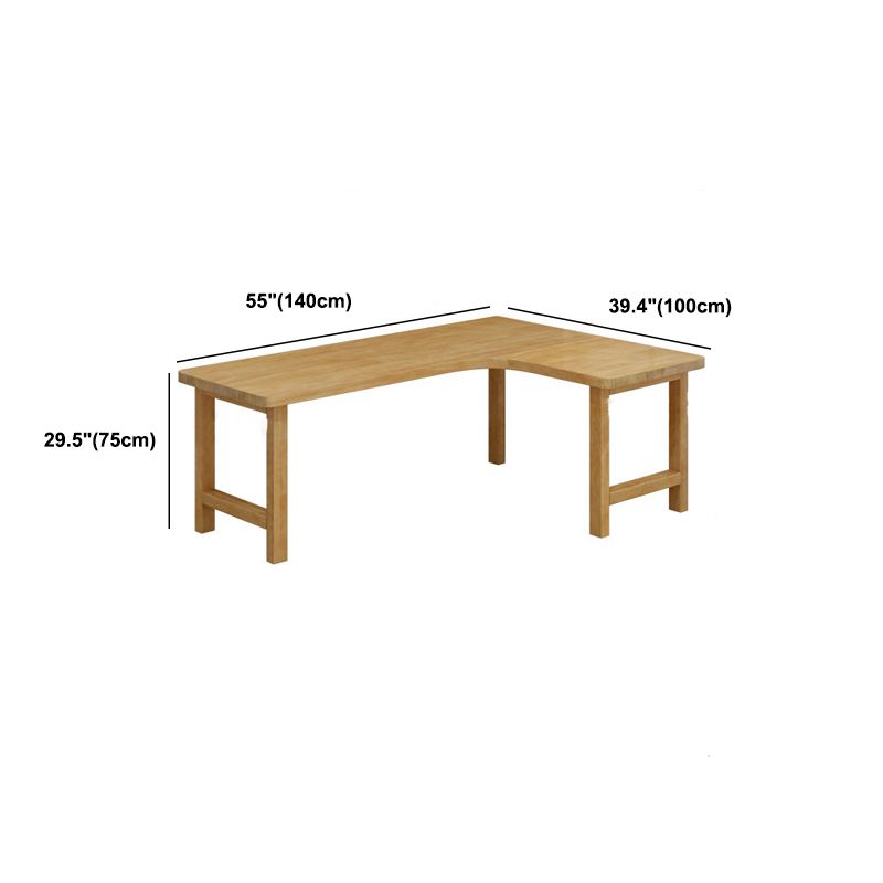 30 "H Modern Office Desk a forma L naturale scrittura in legno solido naturale