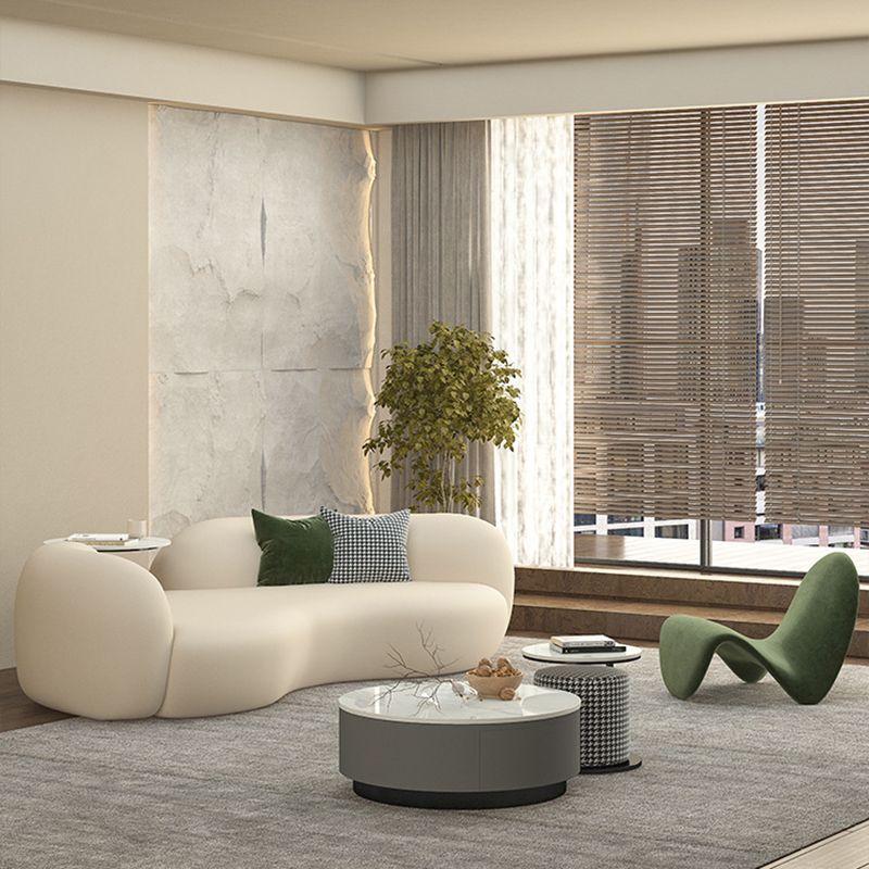 Contemporary Tuxedo Arm Sofa Fabric Loose Back Settee in White Clearhalo 'furn' 'furn_sofas' 'Furniture' 'Living Room Furniture' 'Sofa' 'sofas' 1200x1200_9262d572-7648-49ad-bc05-03e0e9bae26e